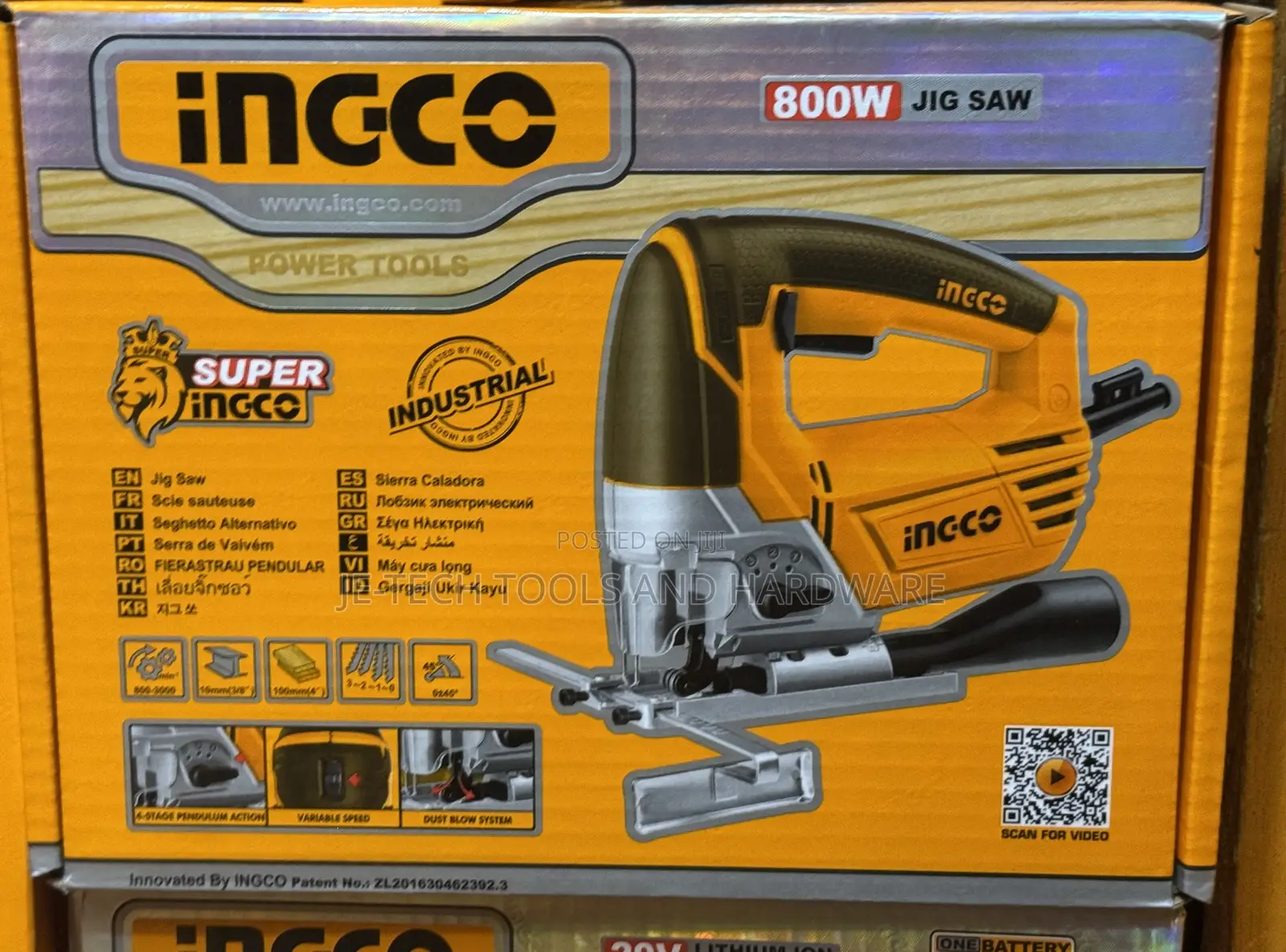 100mm Ingco Jigsaw With 1 Pad Blade 800w