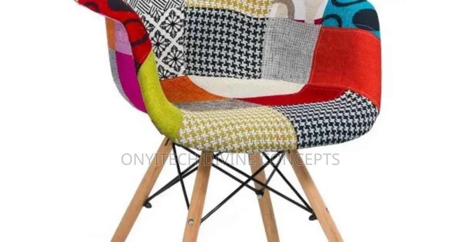 Combined Colours Wooden Leg Chair