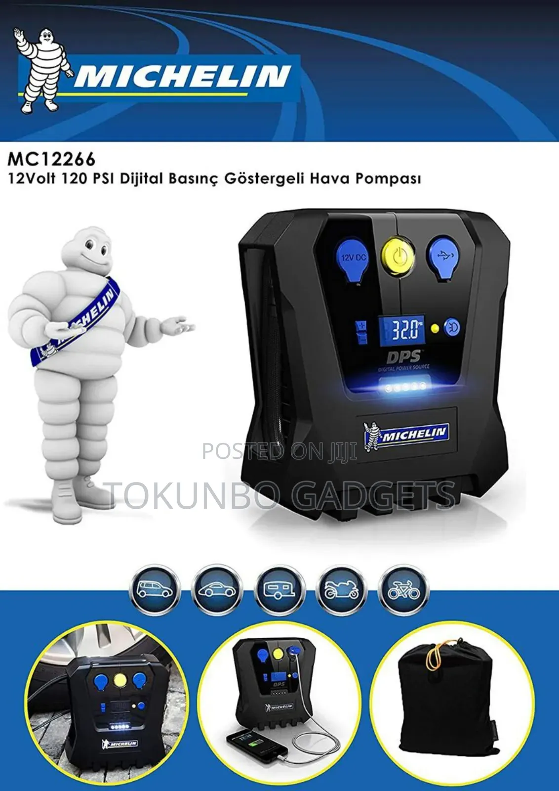Michelin Programmable Fast Flow Digital Tyre Inflator -3 Min