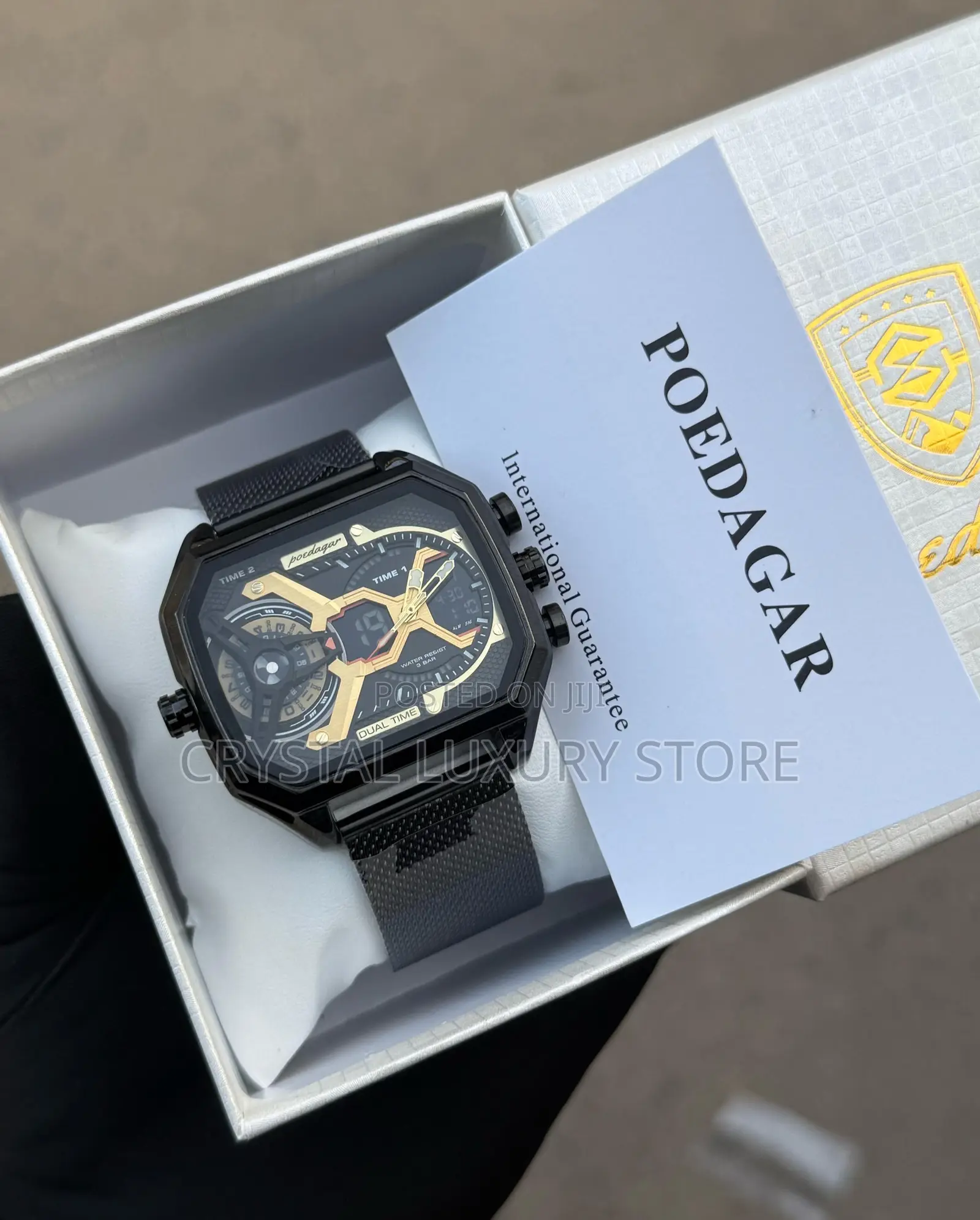 Poedagar Quality Luxury Men Chain Strap Wristwatch