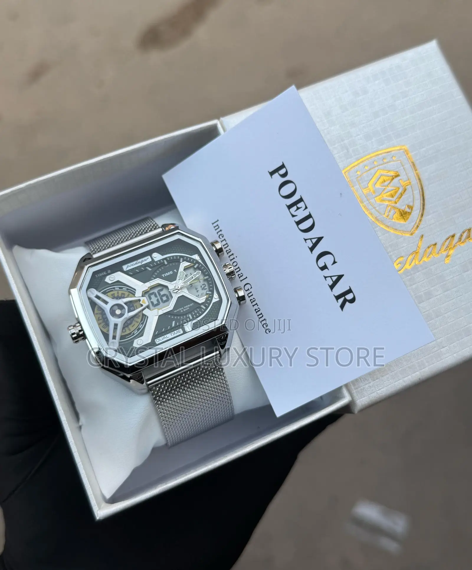 Poedagar Quality Luxury Men Chain Strap Wristwatch