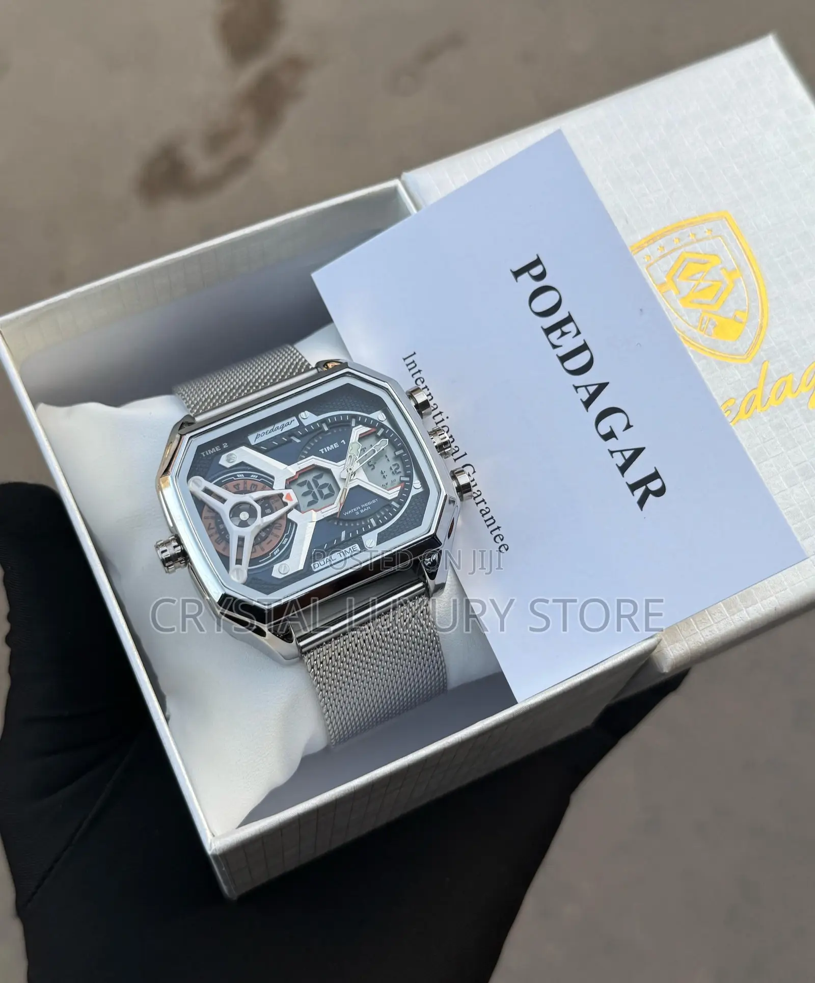 Poedagar Quality Luxury Men Chain Strap Wristwatch