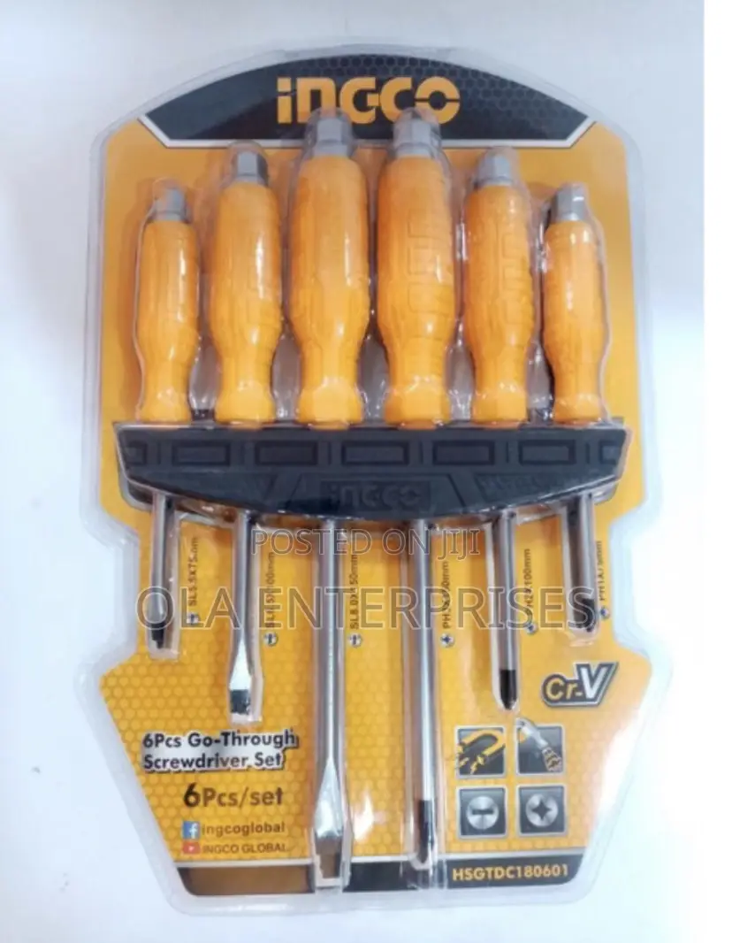 Ingco 6pcs Go Through Screwdriver Set