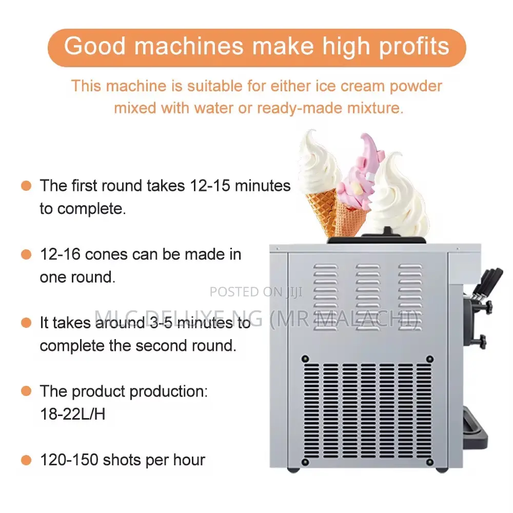 3 Nuzzles Industrial Ice Cream Machines/Soft Serve Ice Cream