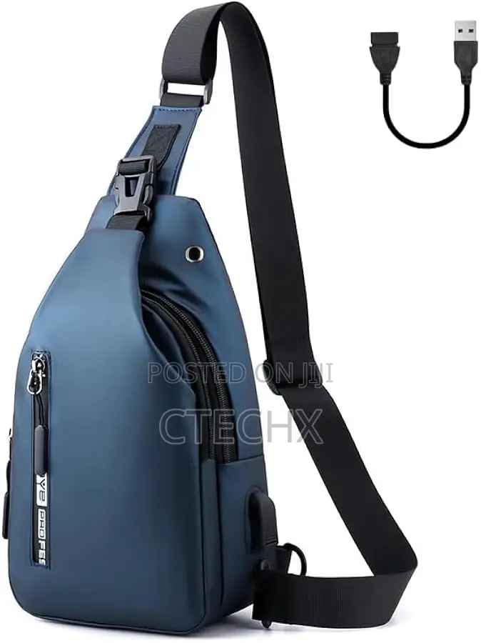 Aucuu Men's Chest Bag, Crossbody Bag With Usb Charging Port