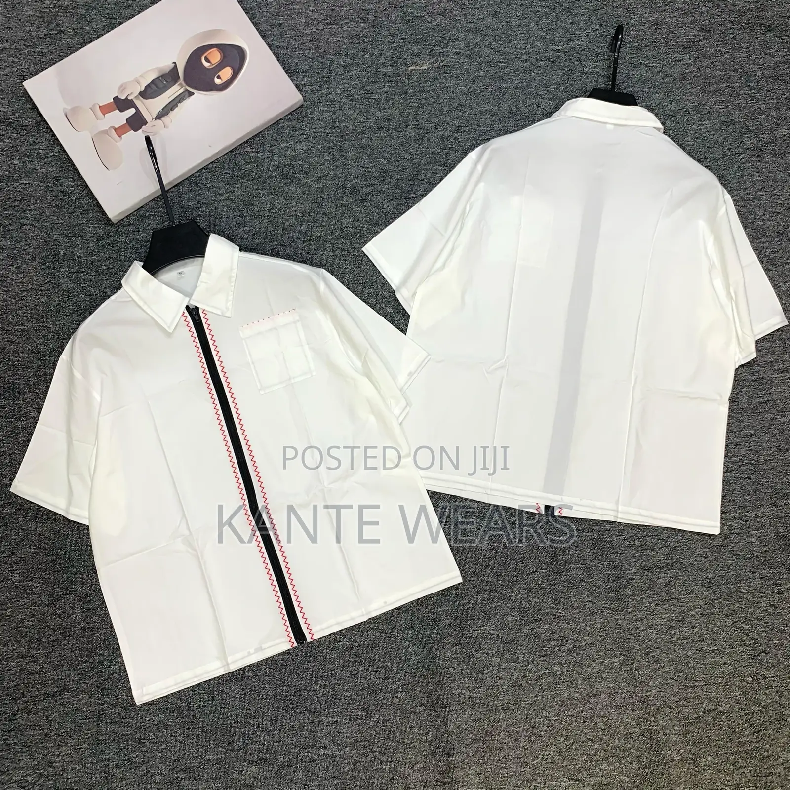 Button Silk Crop Shirt