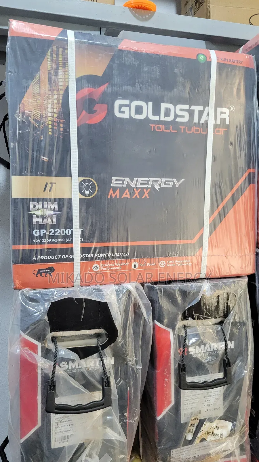 220ah 12v Goldstar Tall Tubular Battery Made in India