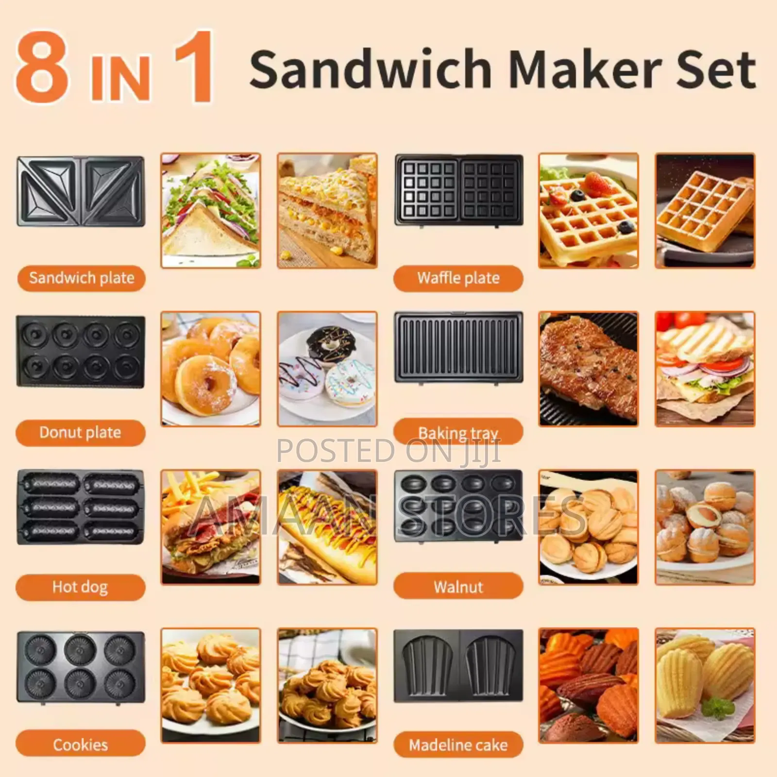 8 in 1 Sokany Sandwich Maker Set/ Toaster