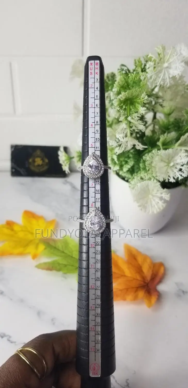 Double Rim Pear Shape 925 Sterling Silver Engagement Ring
