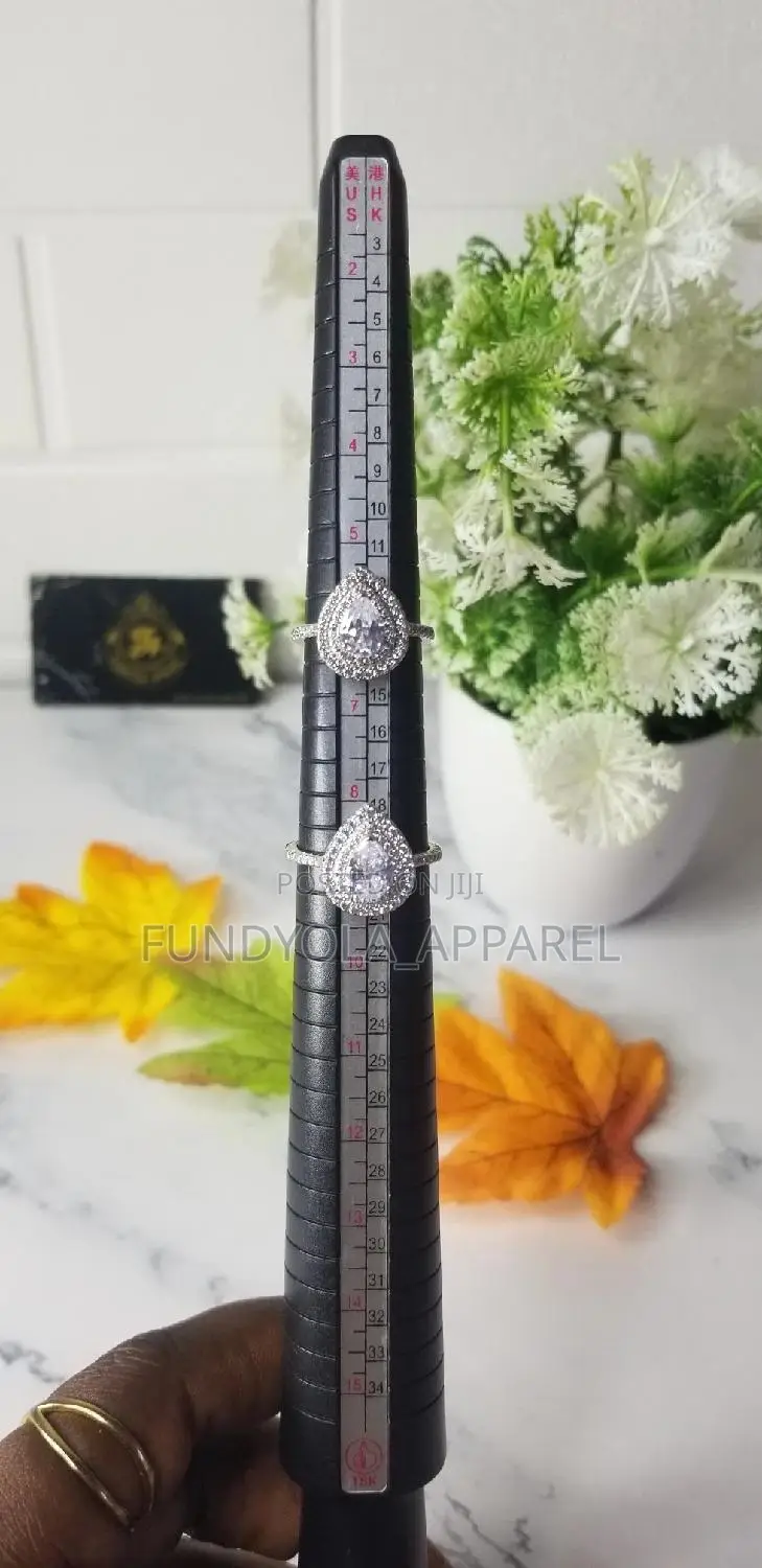 Double Rim Pear Shape 925 Sterling Silver Engagement Ring
