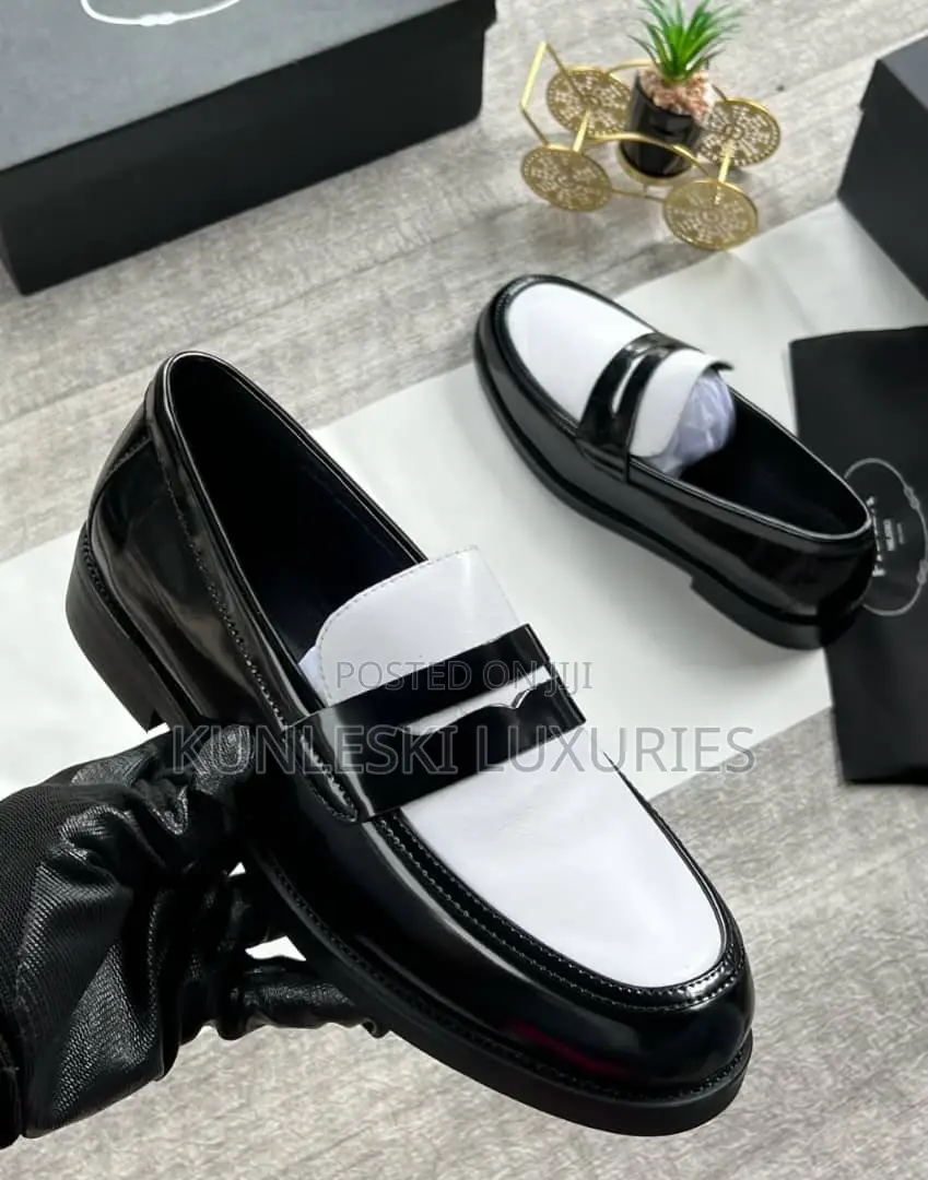 Original Prada Patent Leather Loafers Shoes for Men