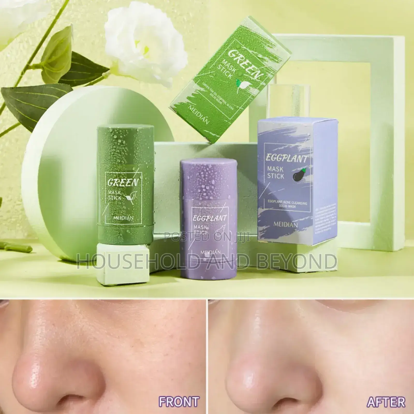 Eggplant and Green Mask