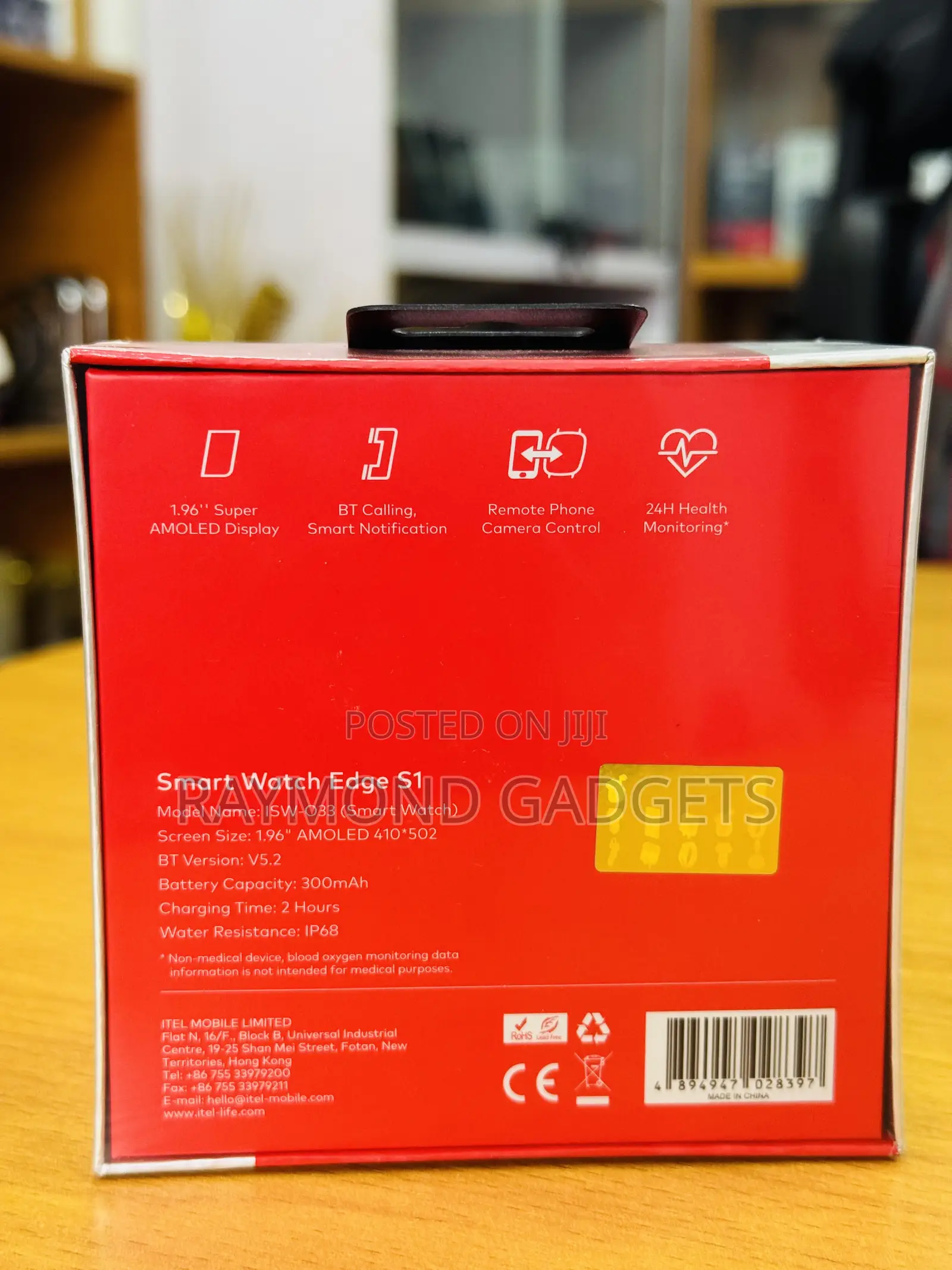 Itel Edge S1 Smartwatch Isw-033 – 1.96” Amoled Display
