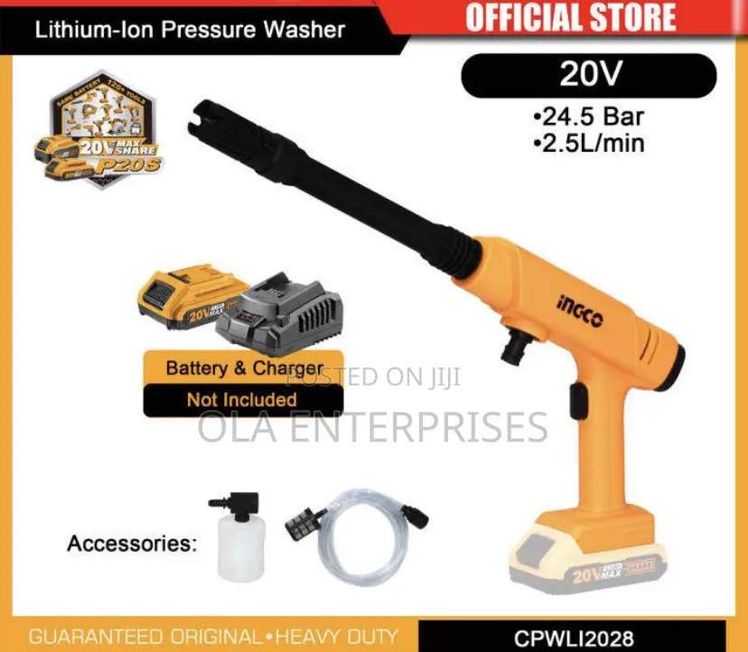 Ingco 20v Cordless Pressure Washer