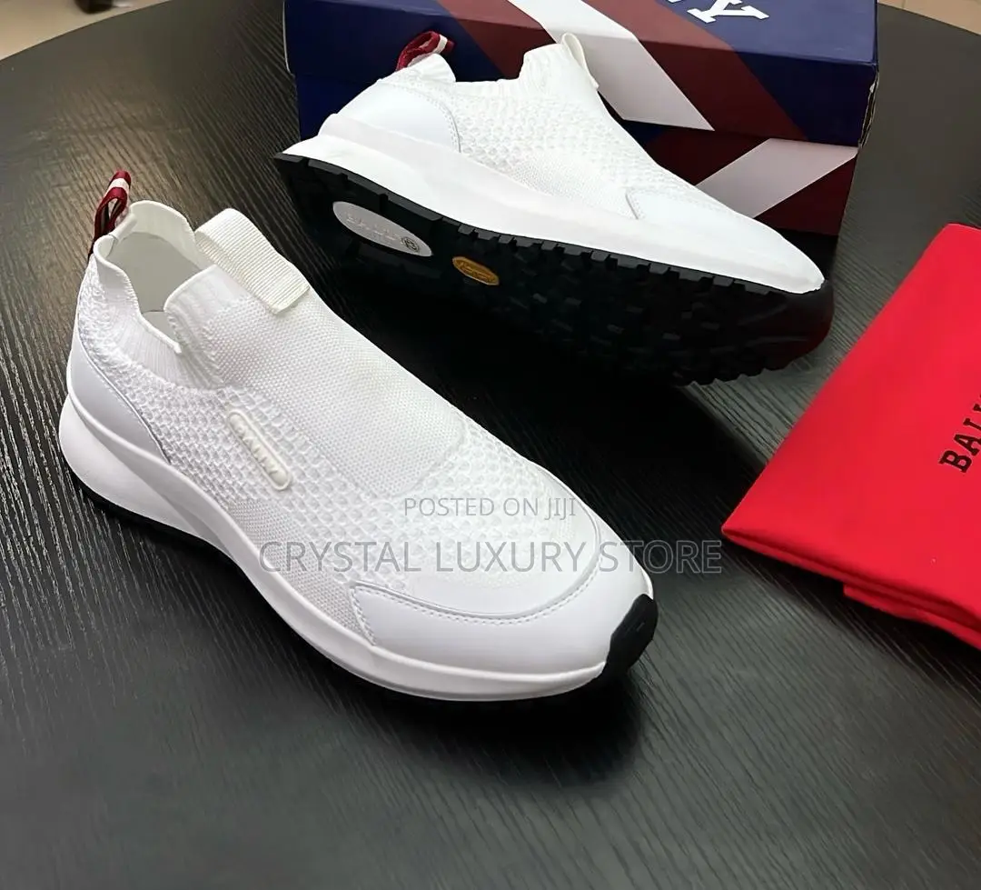 Bally Quality Luxury Men White Sneakers