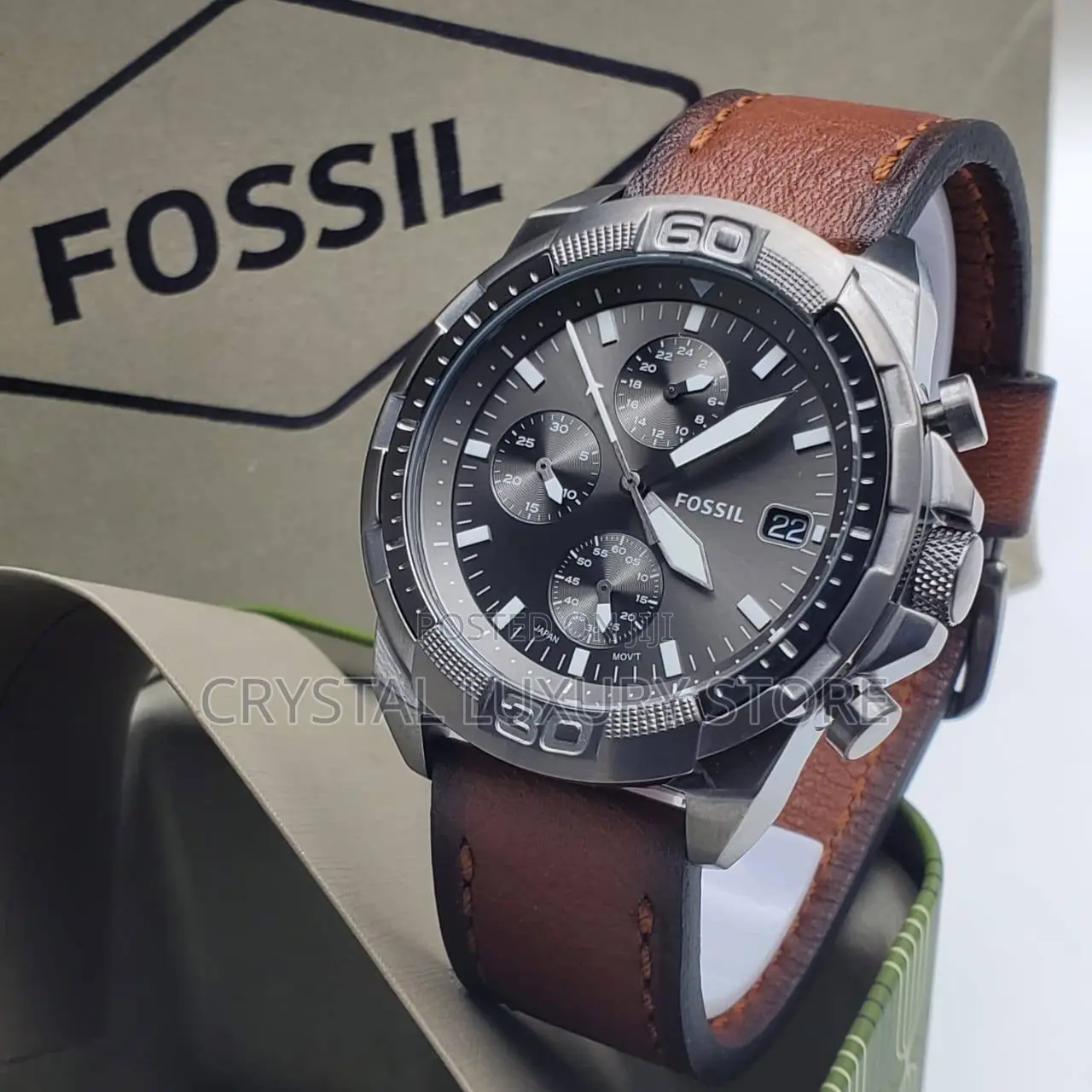 Fossil Quality Luxury Men Genuine Leather Wristwatch