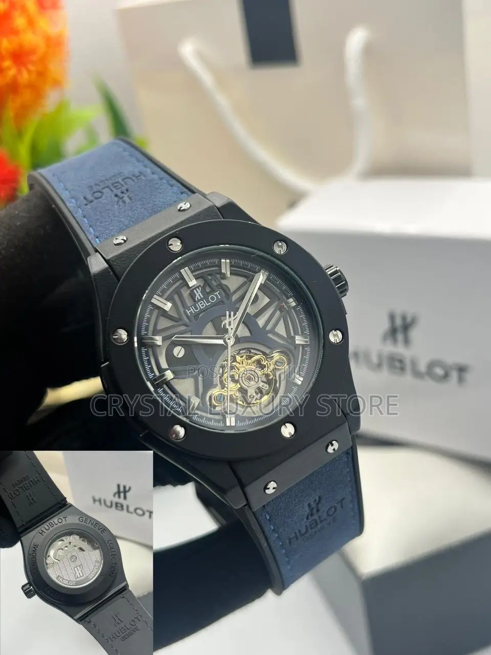 Hublot Quality Men Genuine Leather Wristwatch