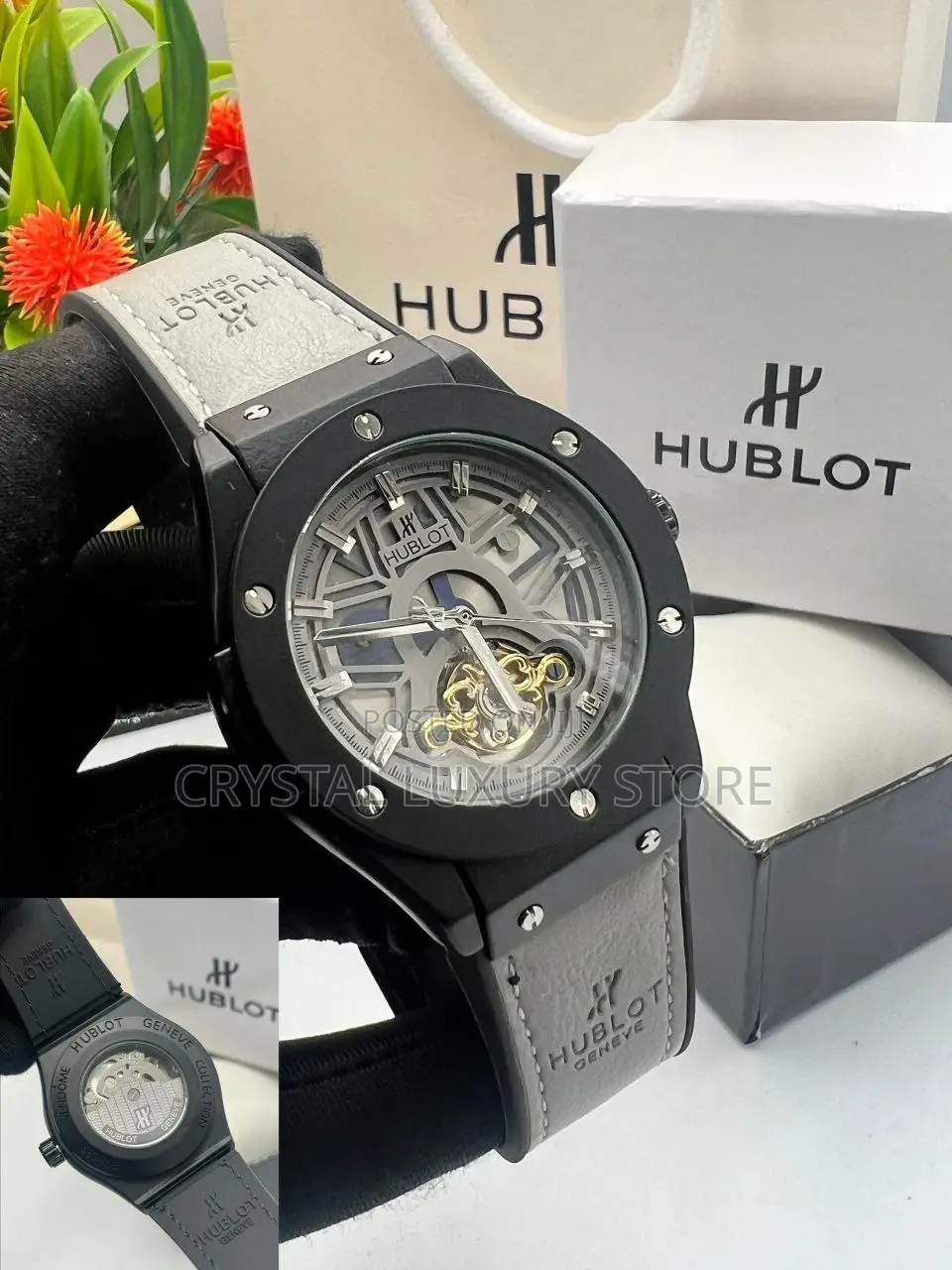 Hublot Quality Men Genuine Leather Wristwatch