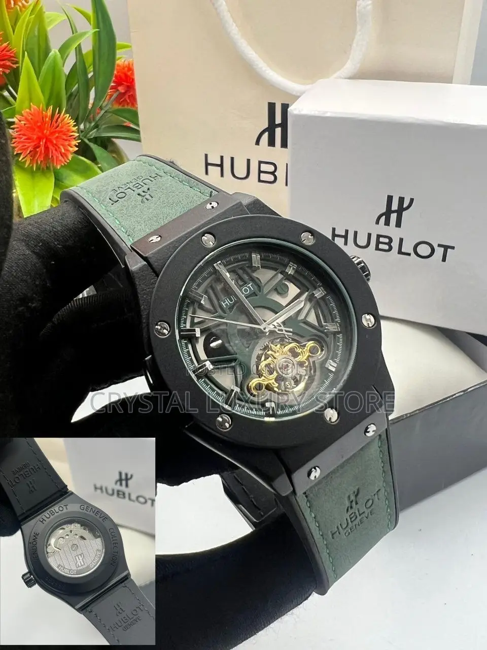 Hublot Quality Men Genuine Leather Wristwatch