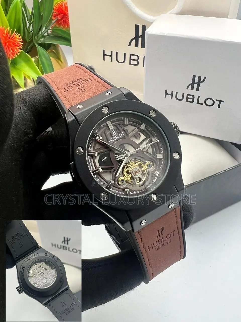 Hublot Quality Men Genuine Leather Wristwatch