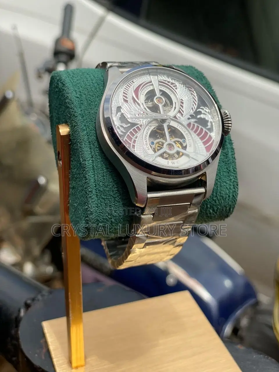 Iwc Schaffhausen Quality Luxury Men Chain Strap Wristwatch