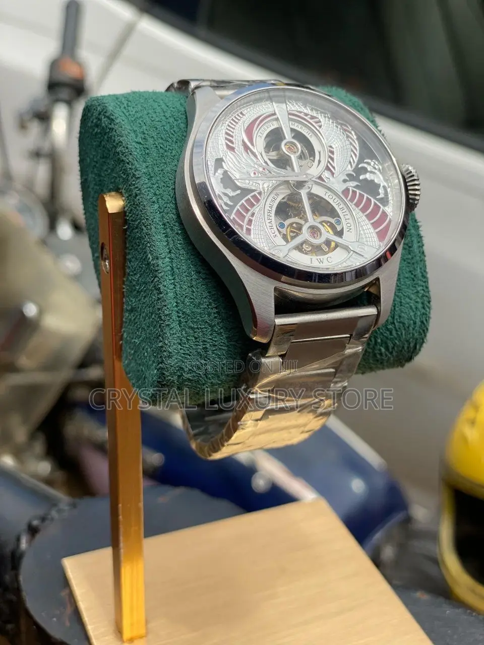 Iwc Schaffhausen Quality Luxury Men Chain Strap Wristwatch