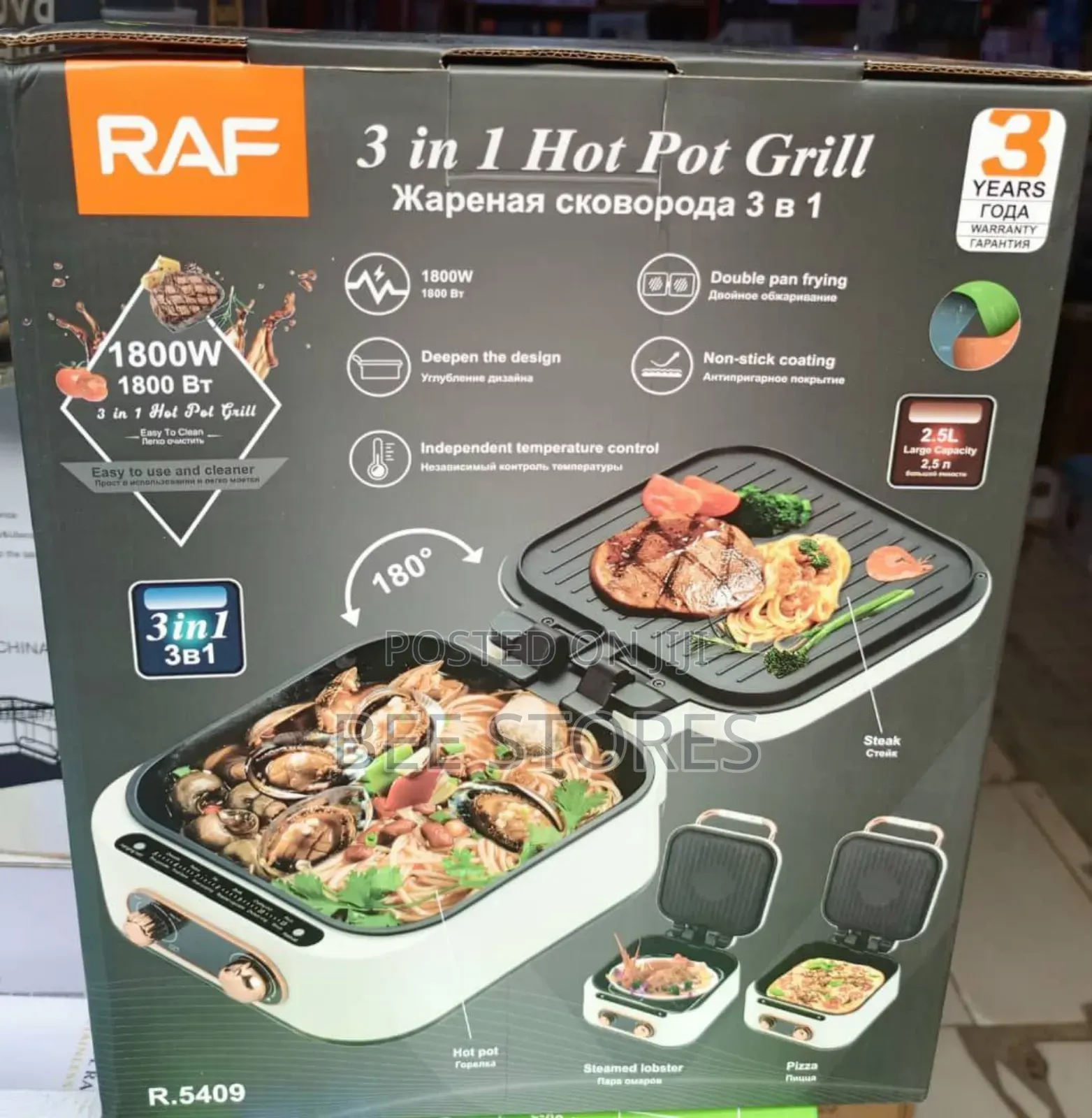 Raf Electric Cooker 3in1 Hot Grill Pot