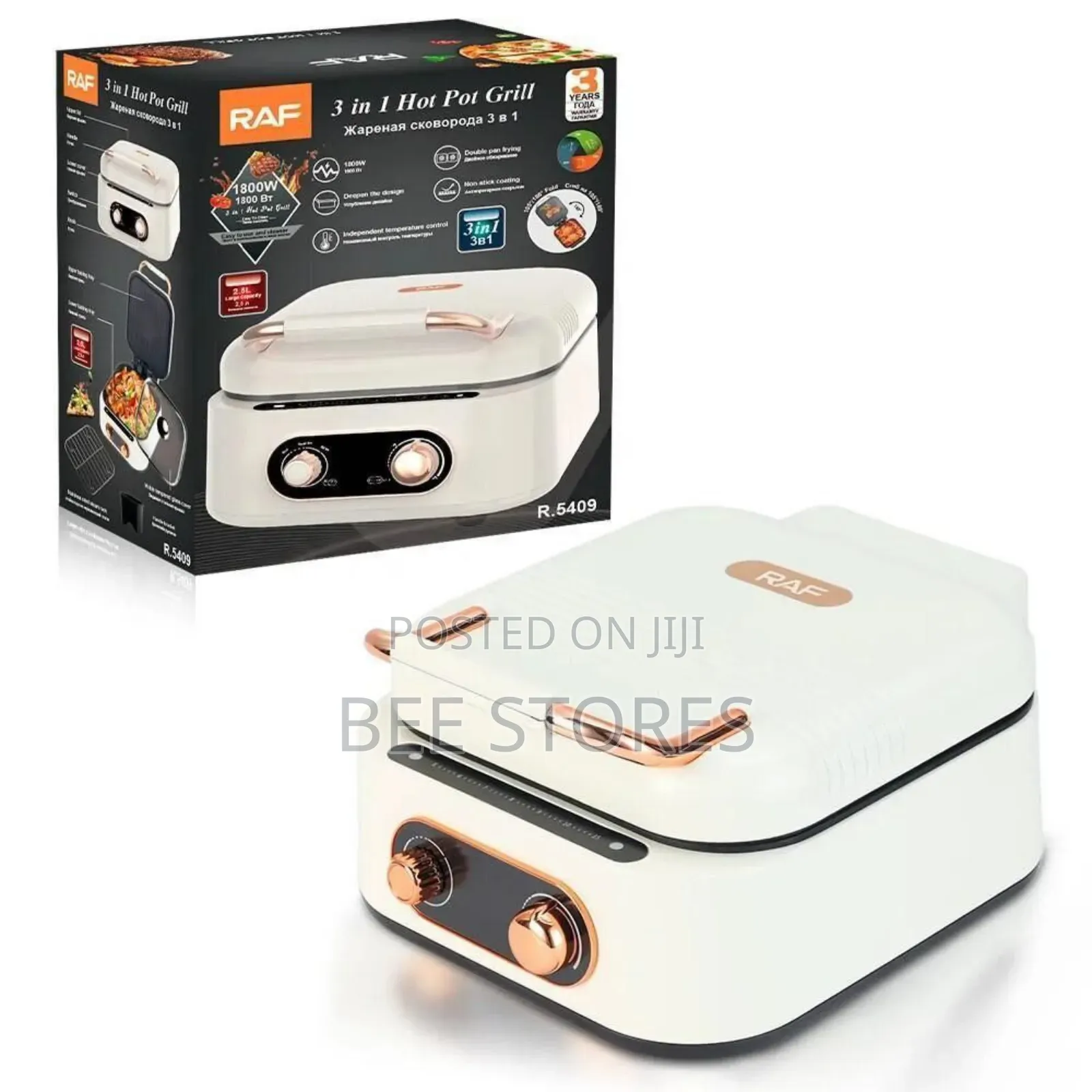 Raf Electric Cooker 3in1 Hot Grill Pot
