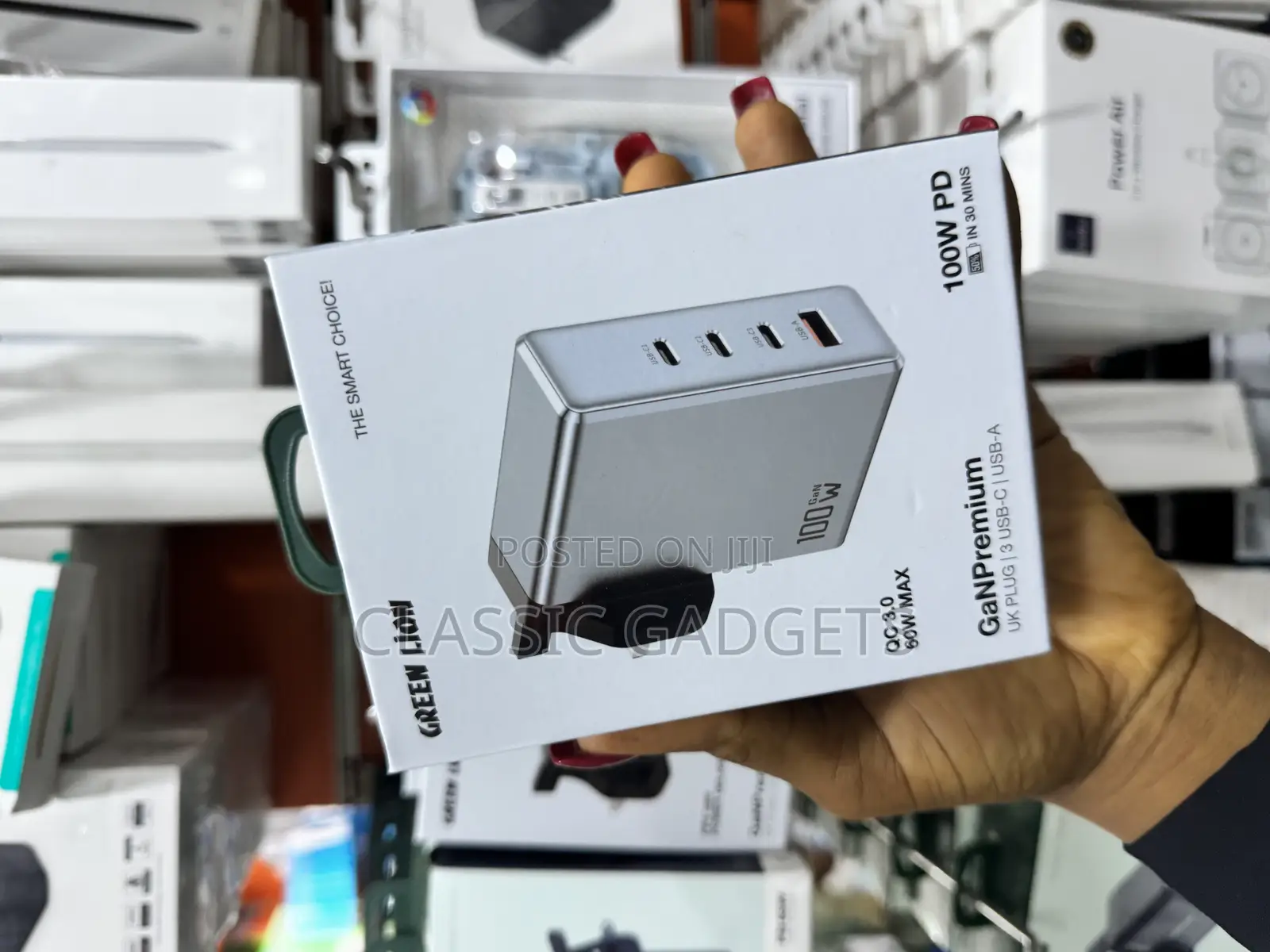Green Lion Gan Premium Uk Plug Wall Charger 100w