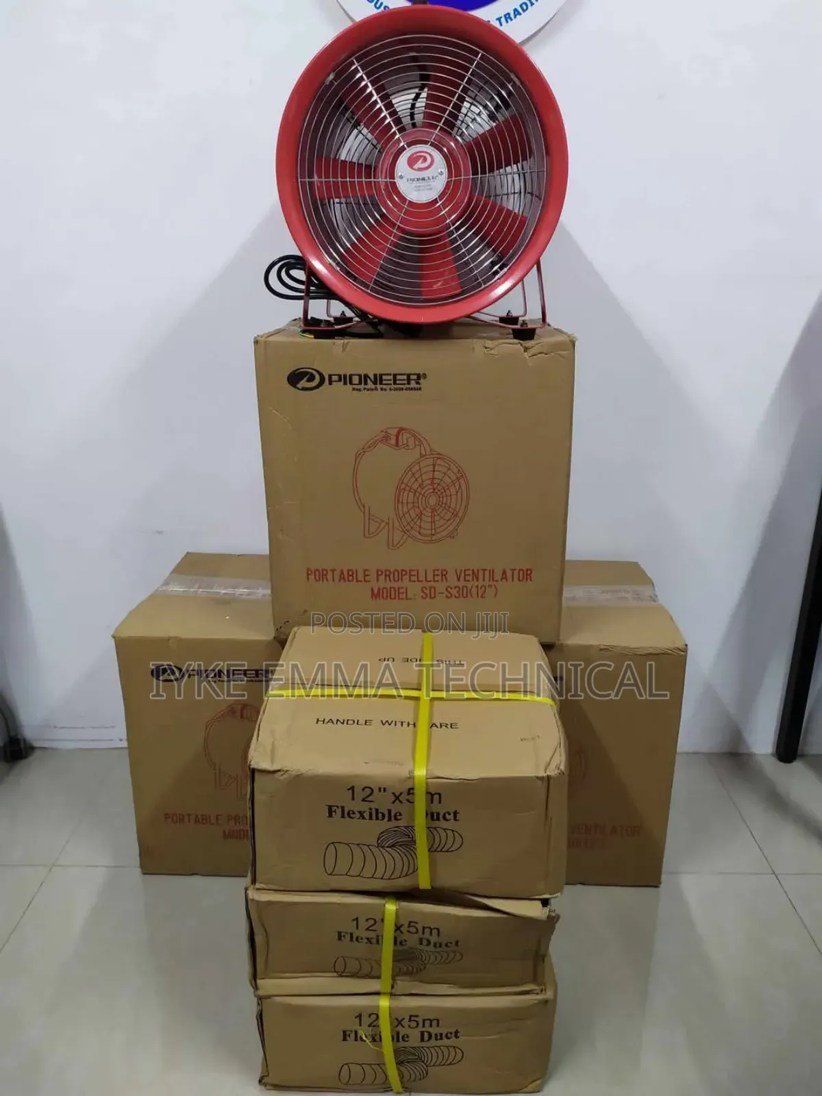 12" Portable Ventilator With a 5m Hose 220v-240v
