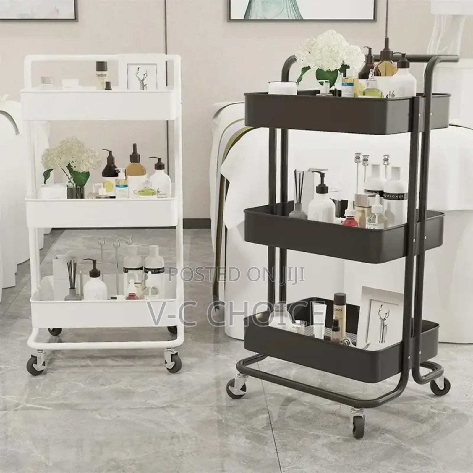 Rolling Cart With 4 Wheels Large Capacity Strong