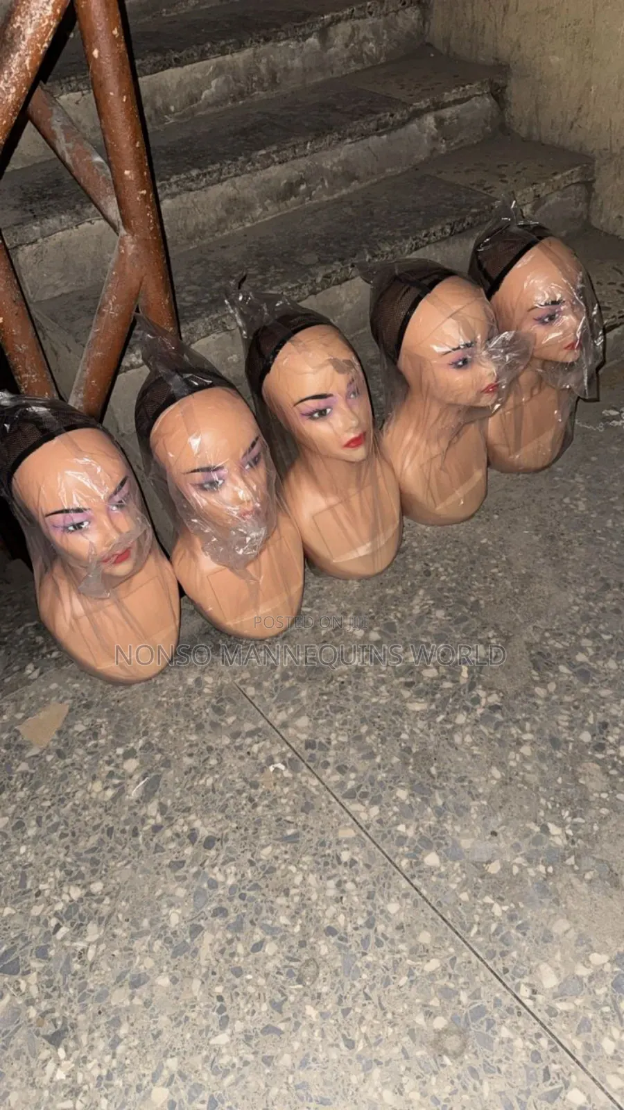 Female Plastic Long Neck Mannequin Heads