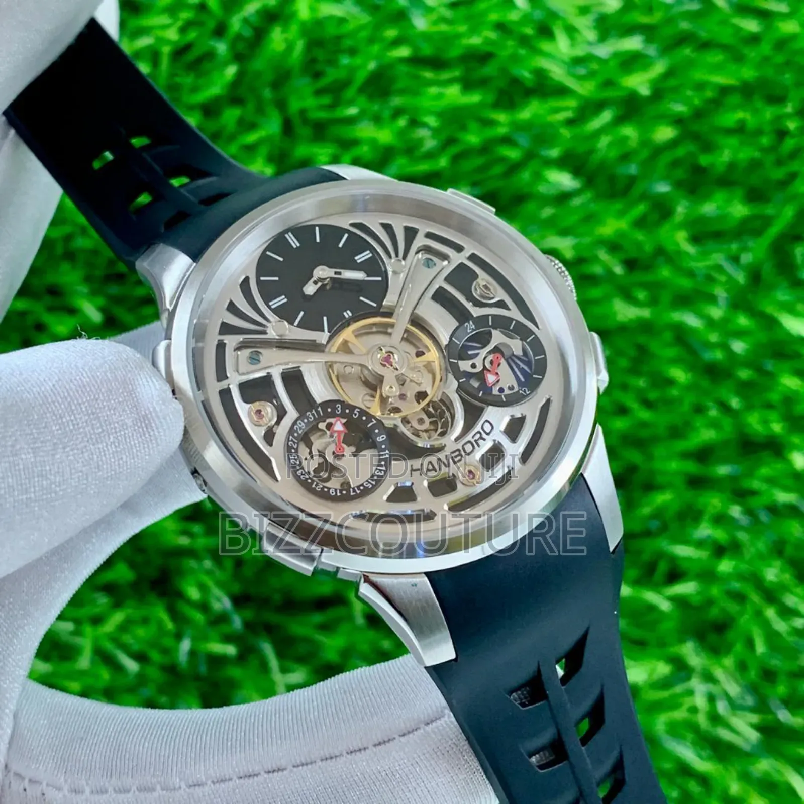 Original Hanboro Black Rubber Strap Watch