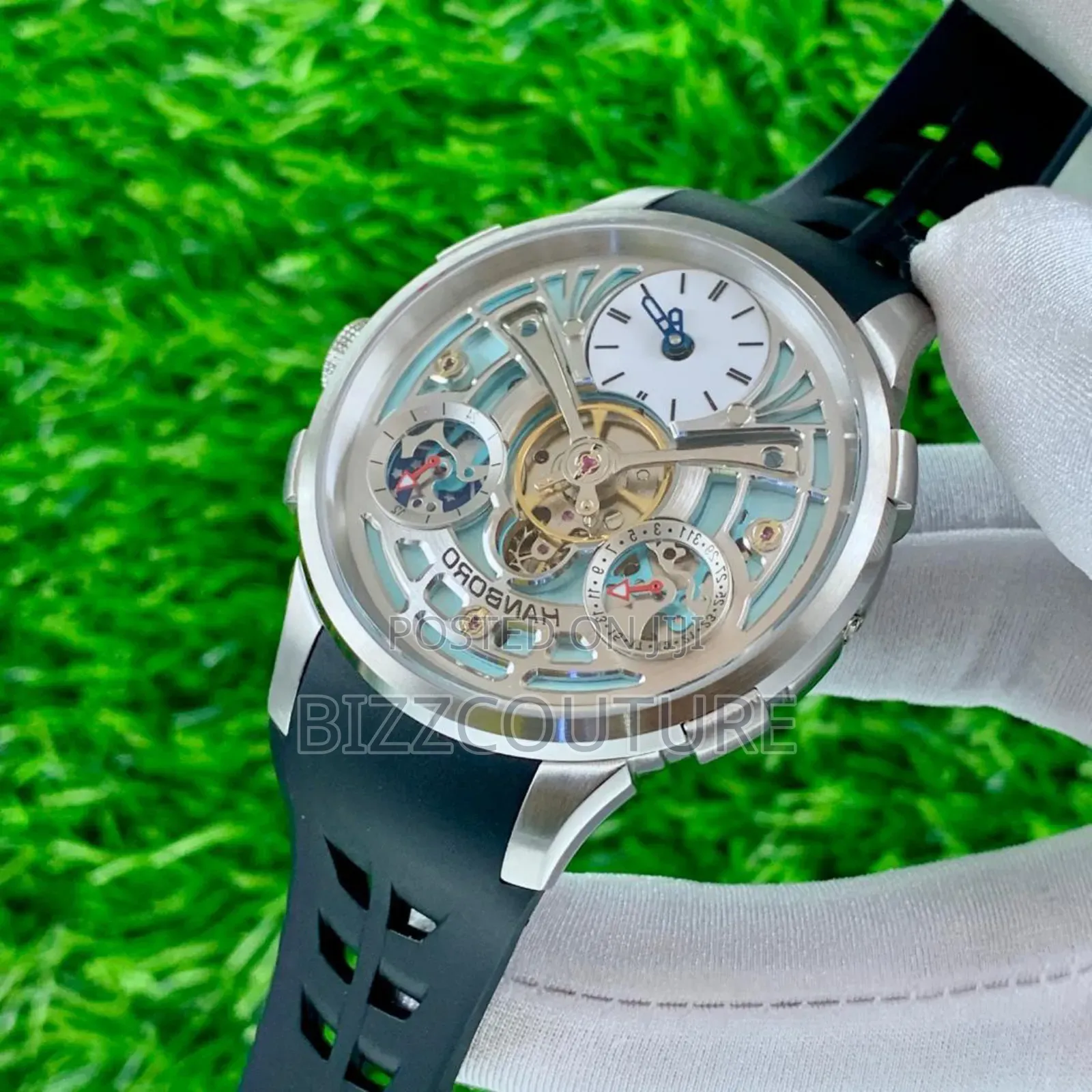 Original Hanboro Mechanical Black Rubber Strap Watch