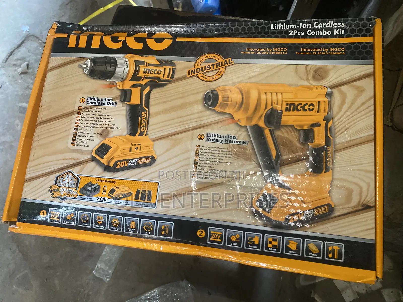 Ingco Lithium Cordless 2-Piece Combo Kit 20v