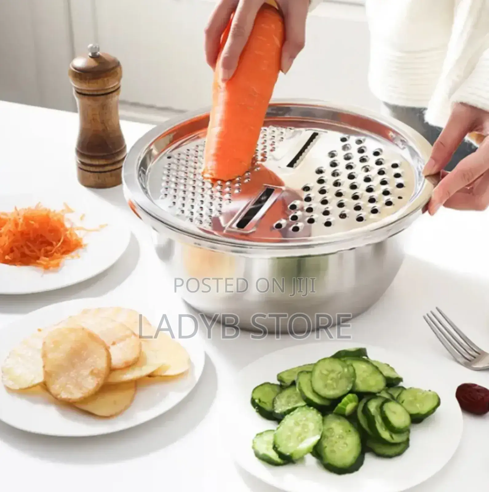3in1 Stainless Steel Grater / Sieve / Mixer Bowl