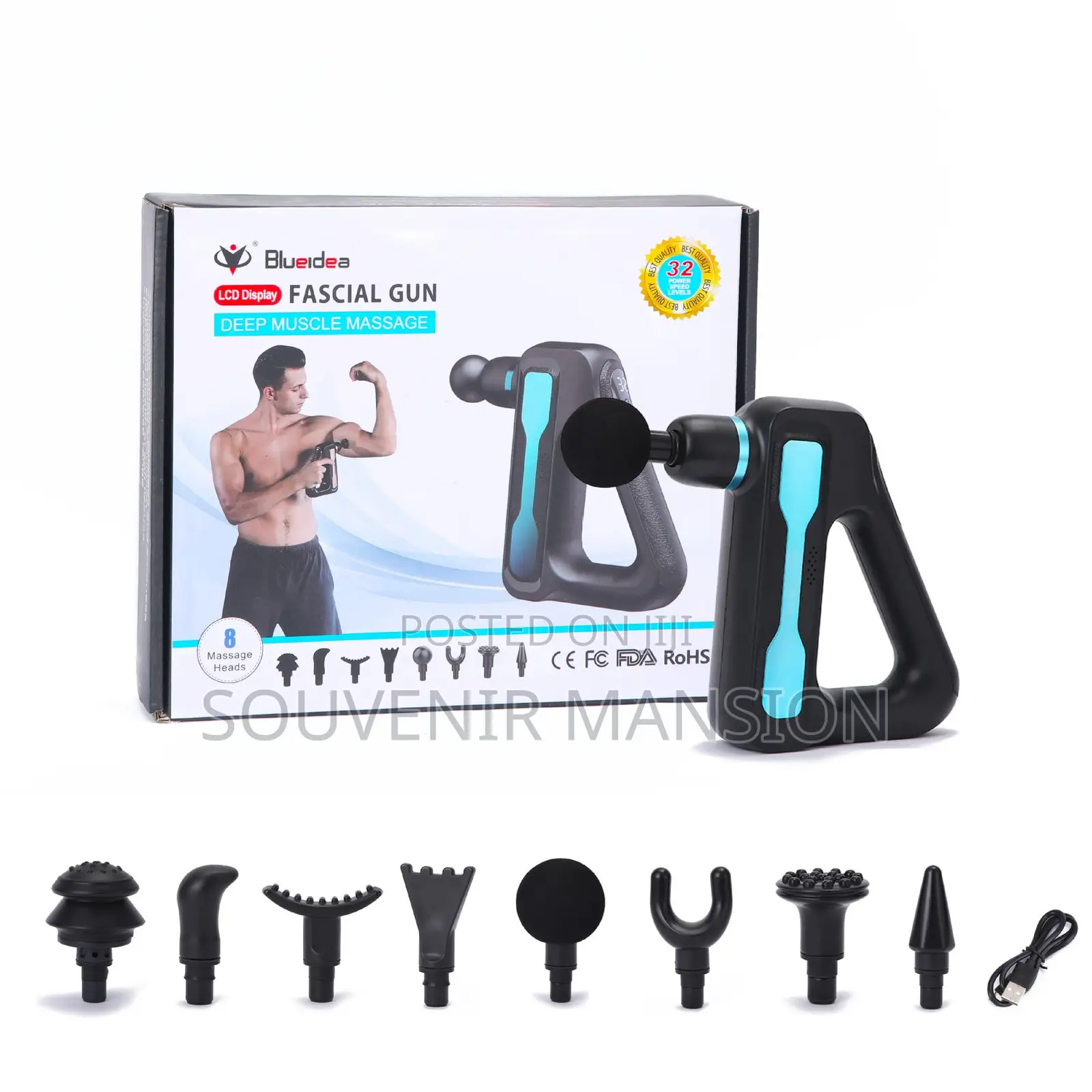 Blue Idea Facial Gun Massager Deep Muscle