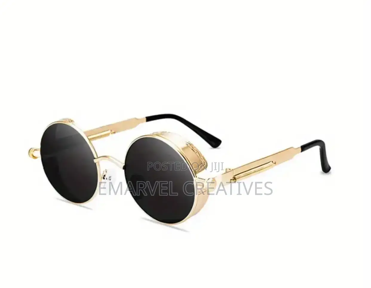 Retro Steampunk Y2k Style Round Metal Glasses With Mirrored