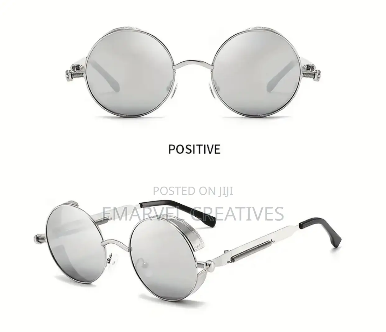 Retro Steampunk Y2k Style Round Metal Glasses With Mirrored