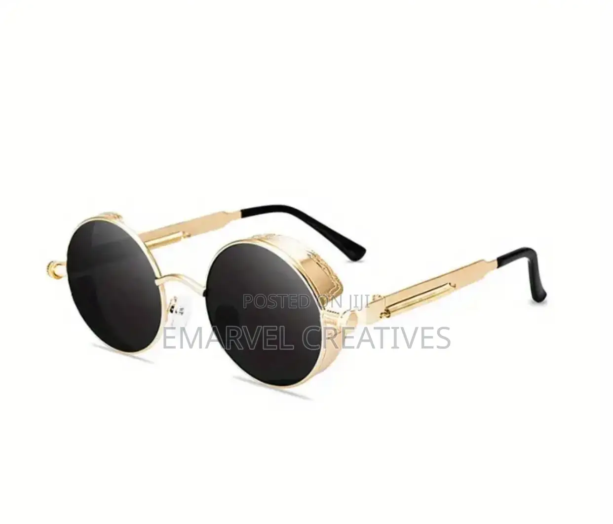 Retro Steampunk Y2k Style Round Metal Glasses With Mirrored