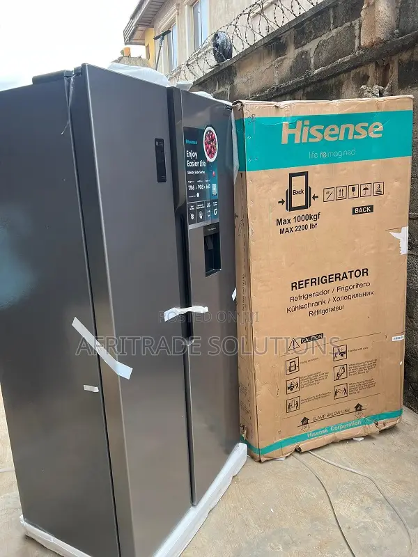 New Hisense 516litres Side by Side Refrigerator