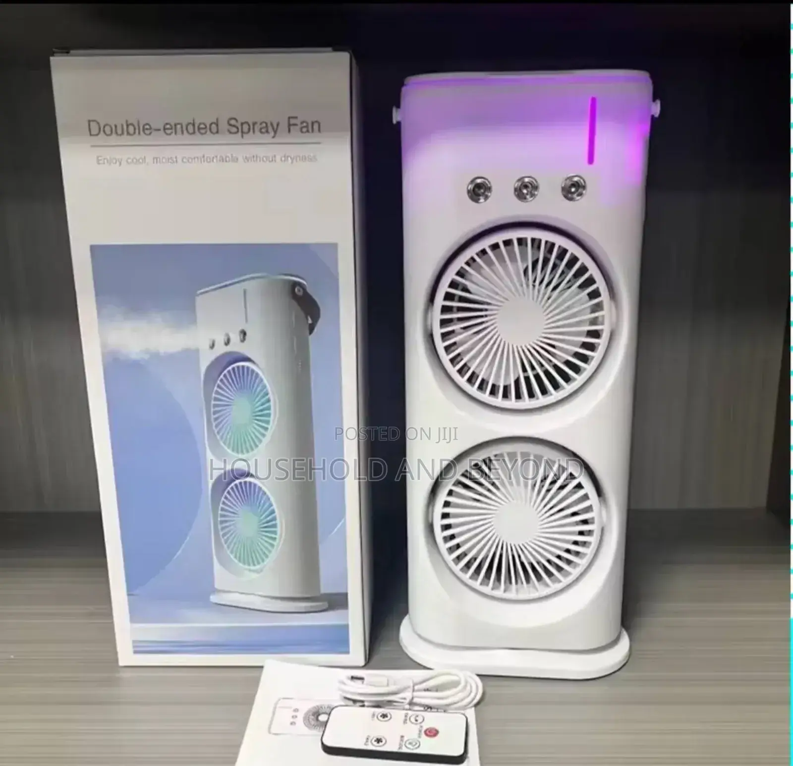 Double-Ended Spray Fan Two Head Air Conditioner With Water