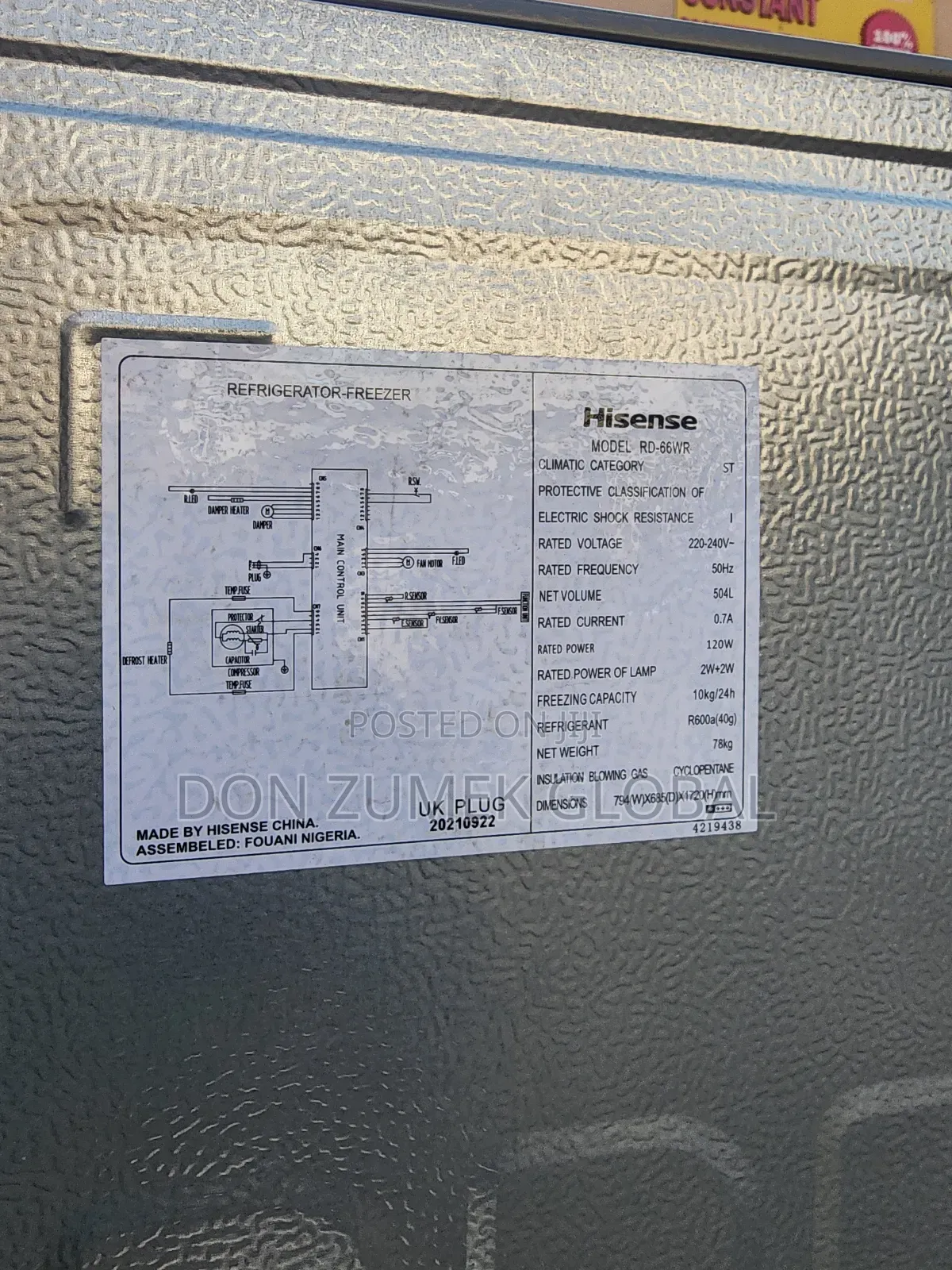Hisense Inverter Fridge and Freezer 5 Years Warranty