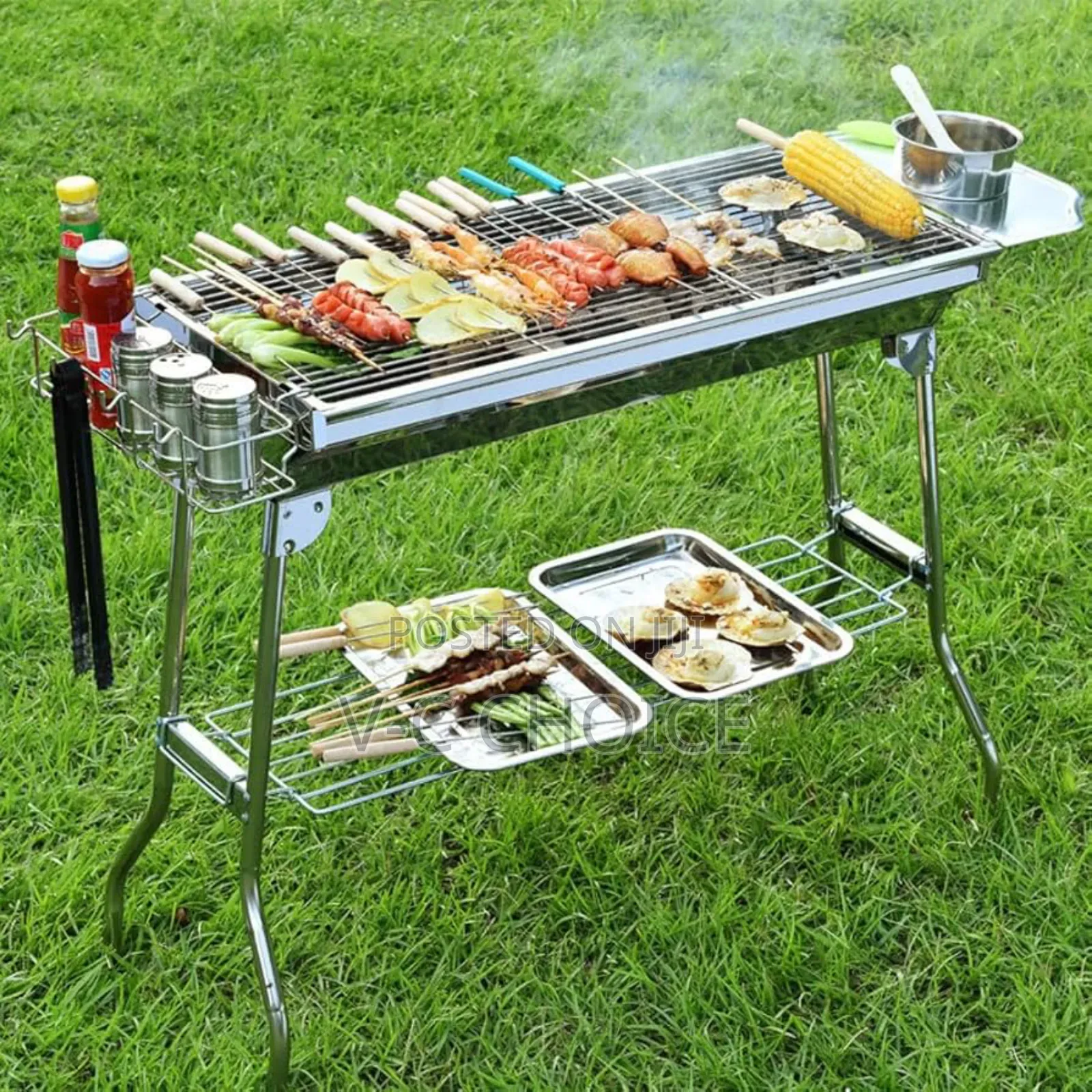 Barbecue Grill Stainless Steel Bbq Charcoal Grill, Foldable