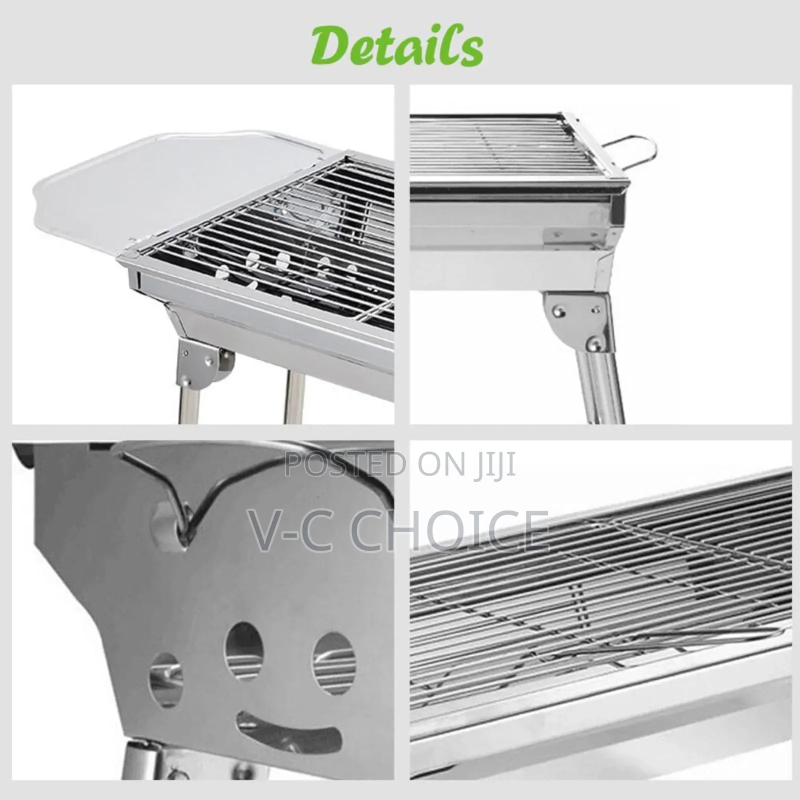 Barbecue Grill Stainless Steel Bbq Charcoal Grill, Foldable