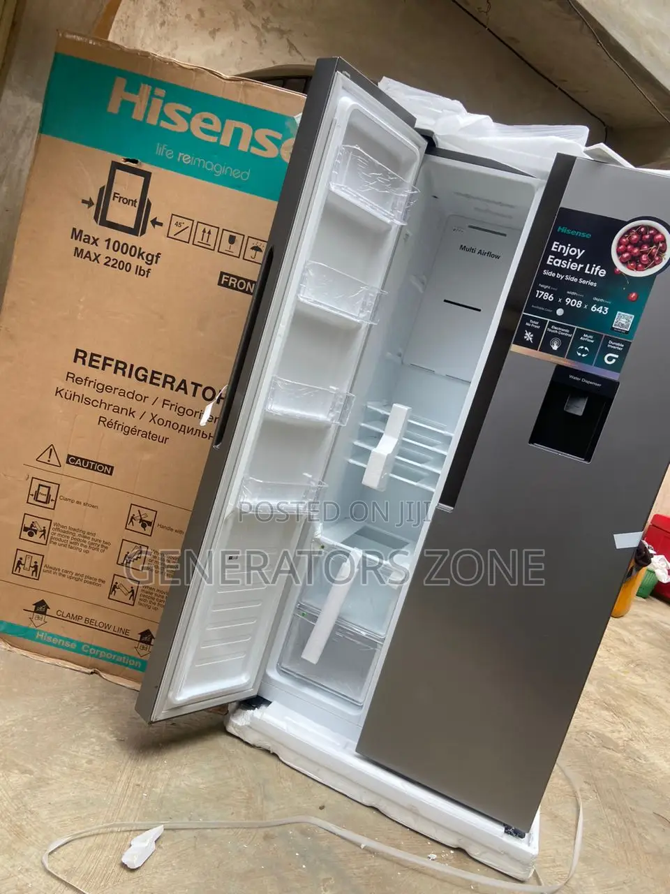 Next Level Cooling - Hisense 516l Side by Side Refrigerator