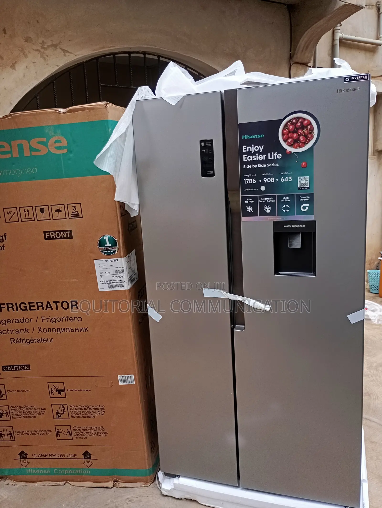 Hisense Side by Side Gray Refrigerator Rc-67ws
