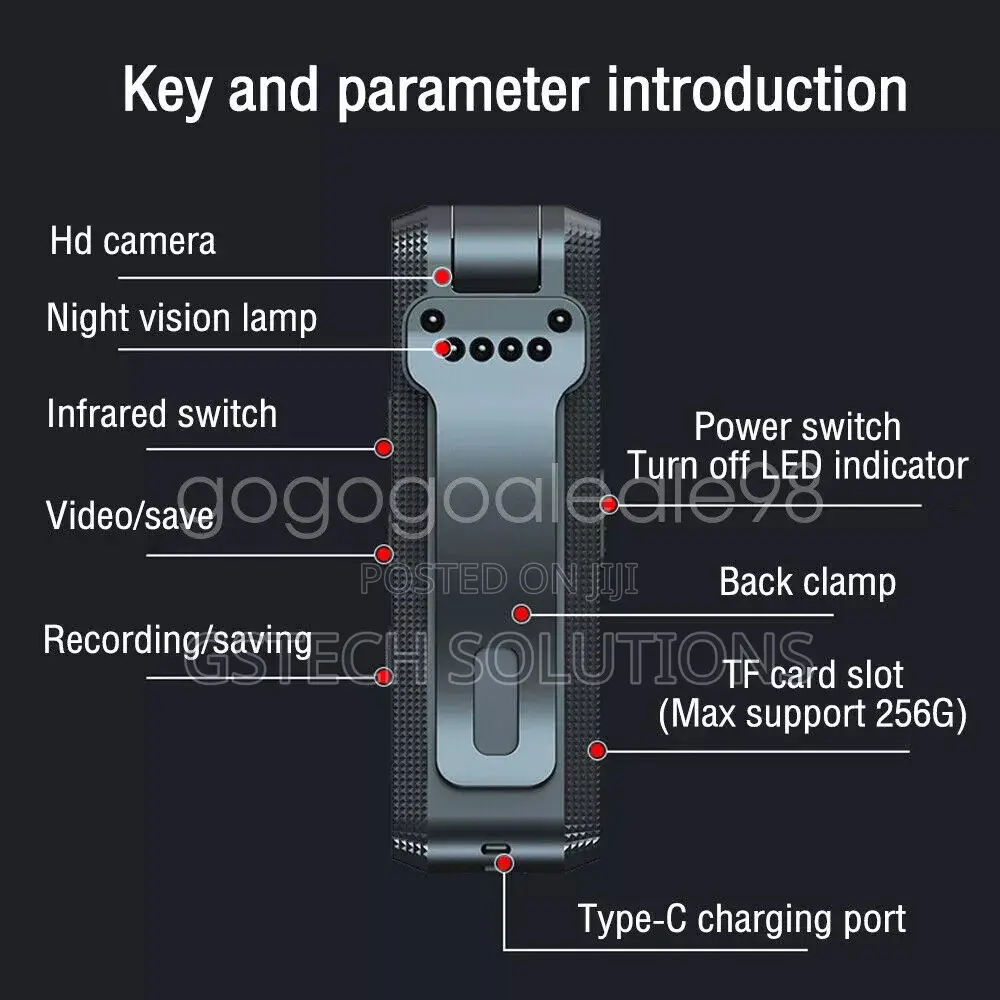 Hd 1080p Body Worn Video Camera for Recording