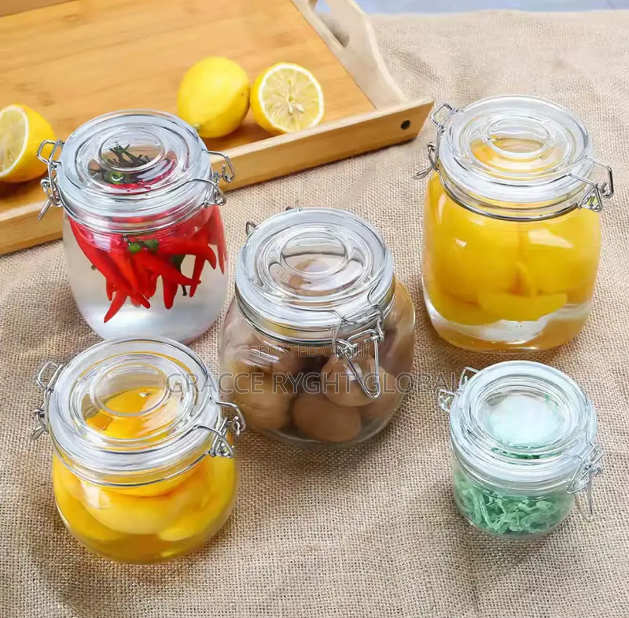 500ml Glass Jar With Buckle Clip Lids