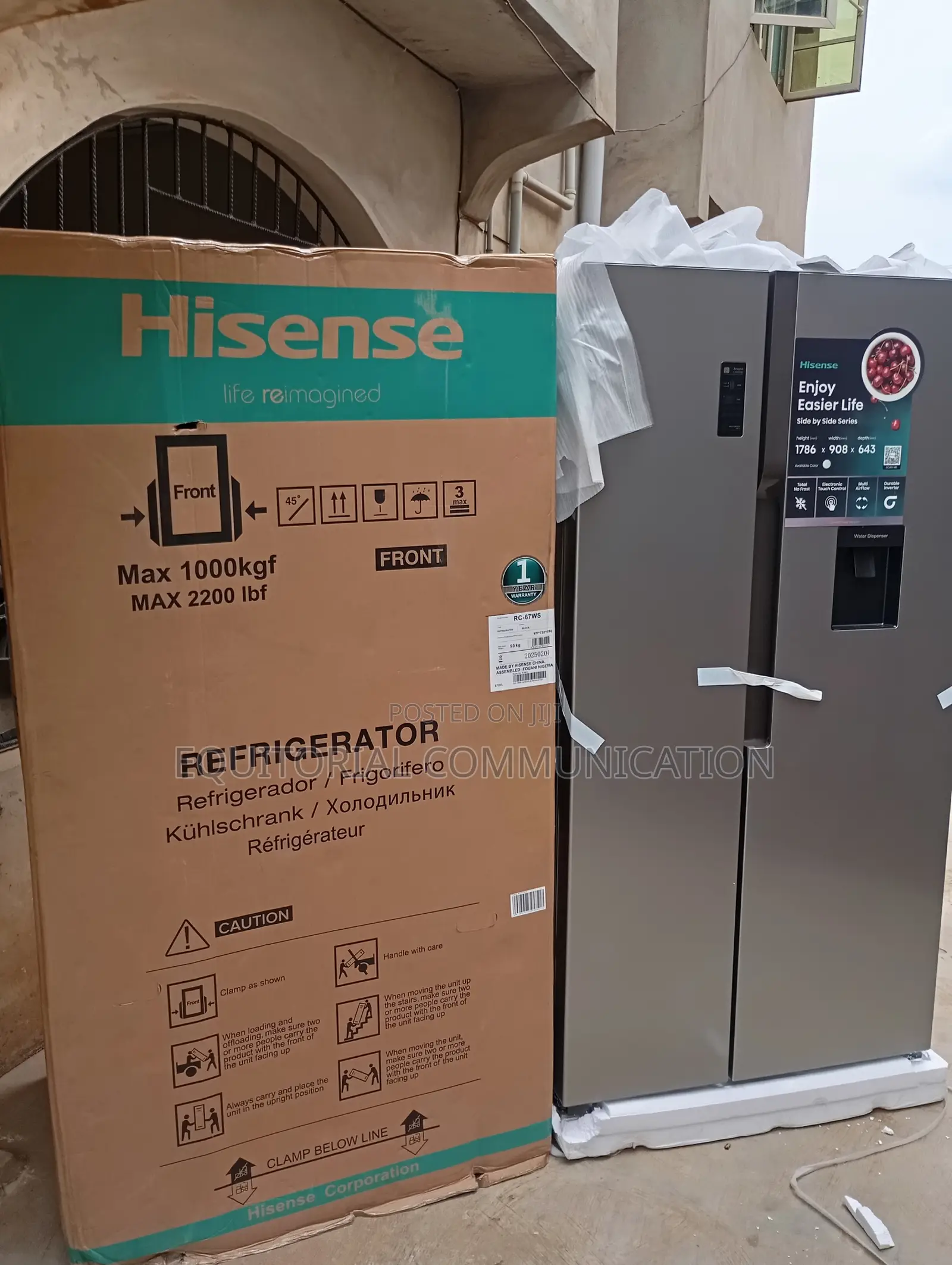 Hisense Side by Side Modern Eco Smart Refrigerator Rc-67ws